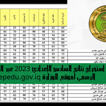 استخراج نتائج السادس الإعدادي 2023 عبر الرابط الرسمي لموقع الوزارة epedu.gov.iq