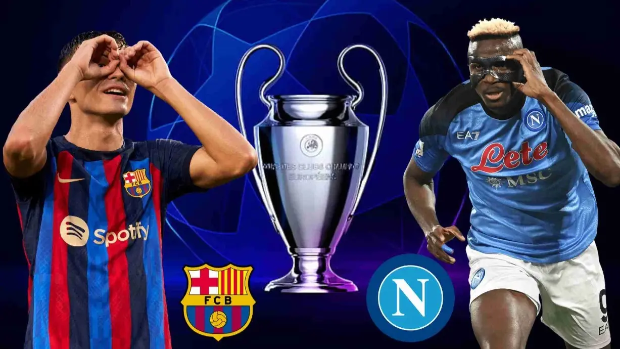 مواجهة صعبة اليوم بين برشلونة ونابولي في ذهاب دور ال 16 من دوري أبطال أوروبا