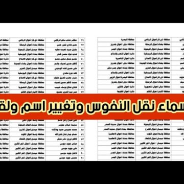 الدفعة الأخيرة: أسماء نقل النفوس الوجبة 129 في العراق بوزارة الداخلية وشرح الإستعلام
