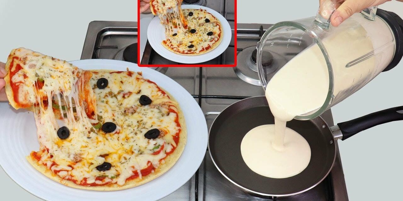 طريقة عمل عجينة البيتزا السريعة في 10 دقائق بدون عجن ولا فرد