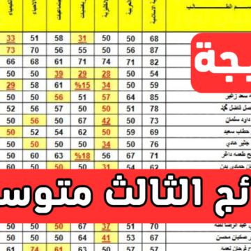 نتائج الثالث متوسط نصف السنه 2024 epedu.gov.iq بوابة وزارة التربية العراقية نتائج الدور الأول كل محافظات العراق