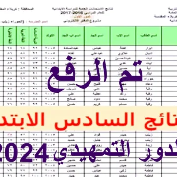 رابط نتائج السادس التمهيدي 2024 العراق مباشر عبر موقع وزارة التربية العراقية