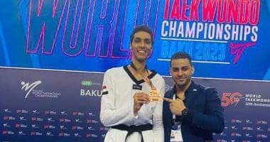 سيف عيسى يتألق قبل تتويجه بذهبية بطولة العالم في التايكوندو