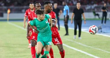 المصري يفتتح التسجيل في شباك الاتحاد الليبي بهدف عبد الرحيم دغموم المبكر