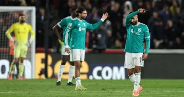 محمد صلاح ينهي صيام التهديف بعد 41 يوما في مواجهة برينتفورد وليفربول