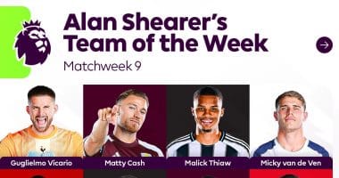 تشاكا يتصدر التشكيلة المثالية التي اختارها شيرر لجولة الدوري التاسع