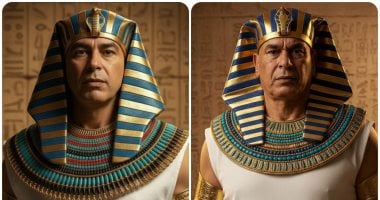 حسام وإبراهيم حسن يحتفلان بافتتاح المتحف المصري الكبير بالزي الفرعوني التقليدي