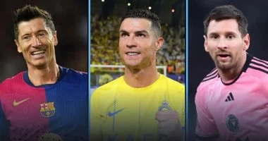 ميسي ورونالدو يتصدران قائمة أبرز النجوم فوق سن الخامسة والثلاثين