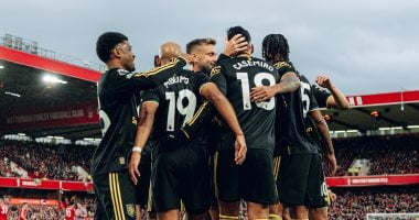 كاسيميرو يسجل الهدف الاول لمان يونايتد في مباراة نوتينجهام فورست