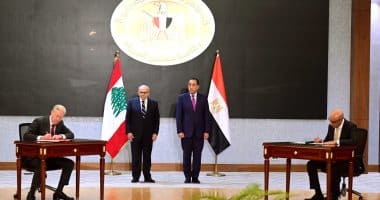 رؤساء وزراء مصر ولبنان يوقعون مذكرات تفاهم لتعزيز التعاون المشترك