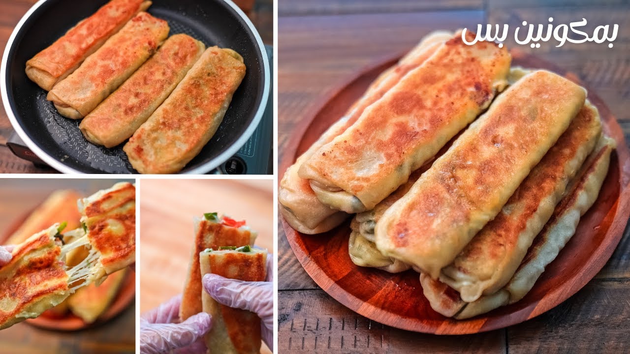 لسد جوع أخر الليل او لفطار خفيف.. فطائر الطاسة بحشو الجبنة بدون فرن ولا تخمير سريعة وسهلة وإقتصادية