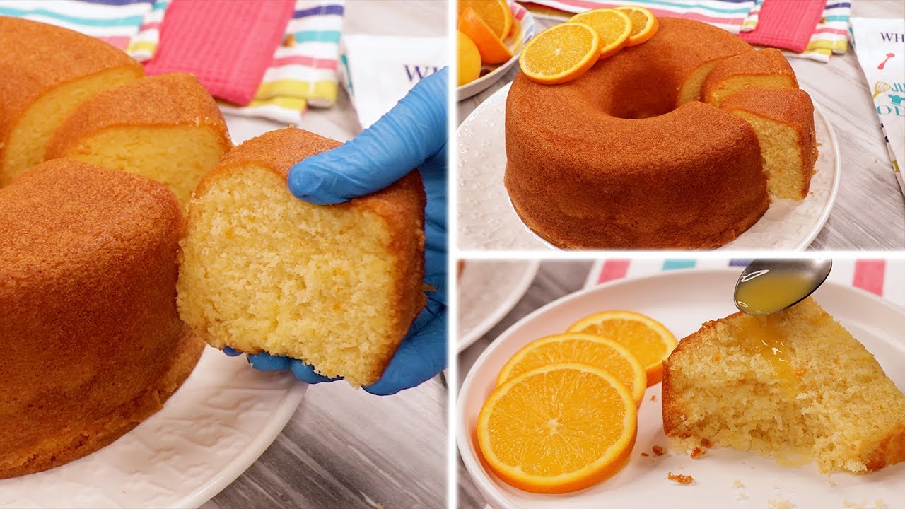 سر اللون الذهبي في كيكة البرتقال الهشة .. حضريها في الخلاط بمقادير مظبوطة