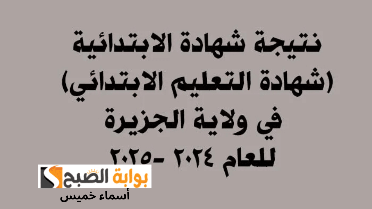رابط نتيجة الشهادة الابتدائية ولاية الجزيرة 2025 السودان برقم الجلوس عبر result.sudani.sd