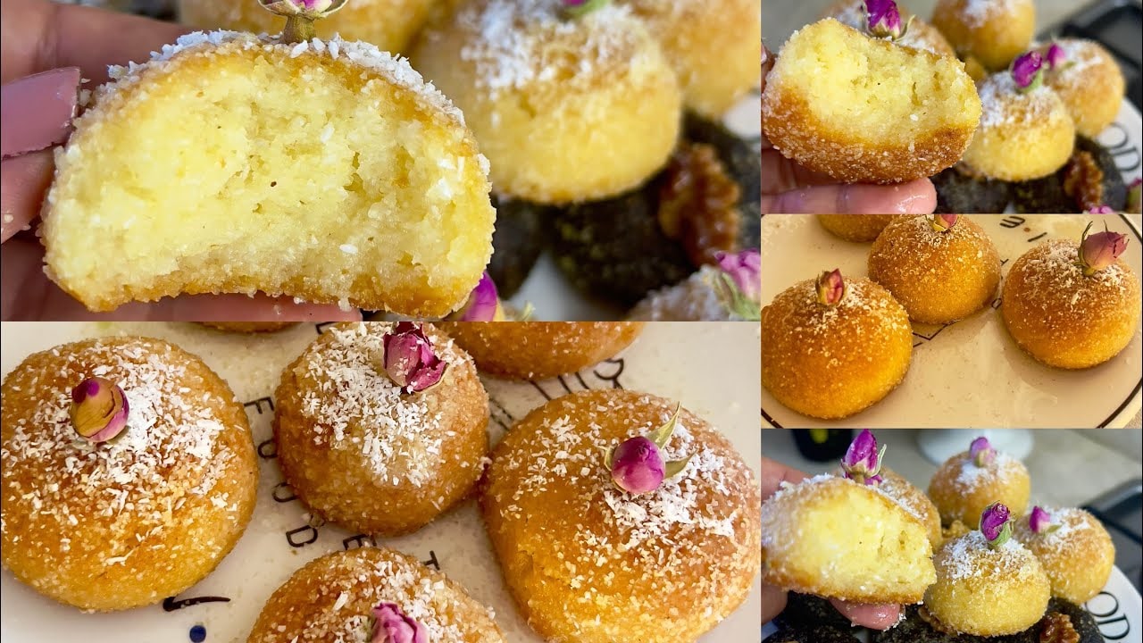 حلوى بيتي سهلة وشكلها مميز .. طريقة عمل كرات البسبوسة خلاص مش هتشتريها من برة تاني