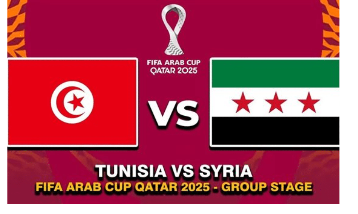 أنتهت tunisia vs syria الان نتيجة مباراة تونس ضد سوريا في كأس العرب 2025 والقناة الناقلة hd نايل سات