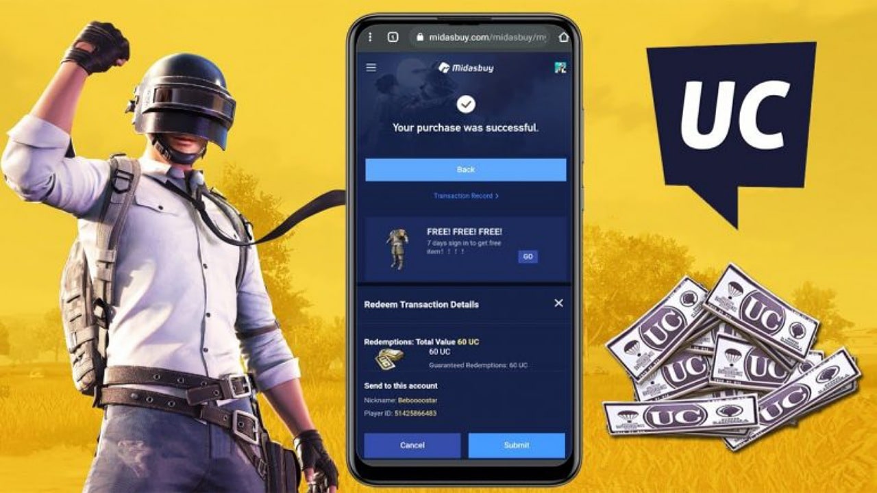 الآن اشحن 18000 + 6300 شدة.. أسهل طريقة شحن شدات ببجي موبايل PUBG Mobile عبر منصة Midasbuy بدون حظر